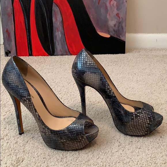 Python Peep Toe Pumps - Picture 2 of 6